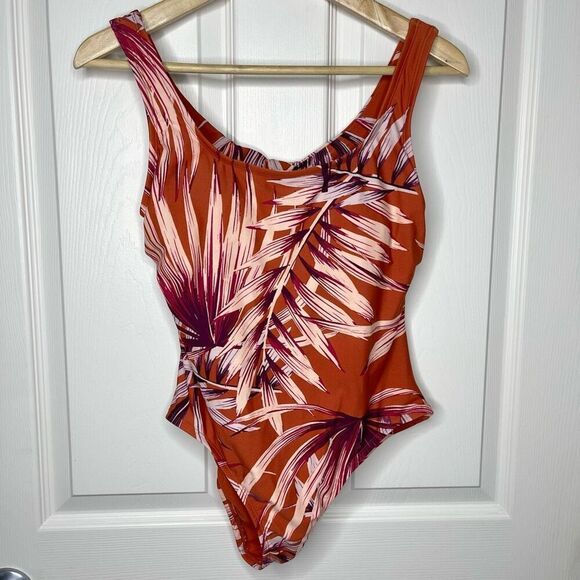 Kona Sol Twist Back Palm Medium Coverage One Piece Swimsuit - Small - Picture 3 of 11